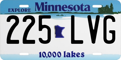 MN license plate 225LVG
