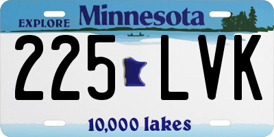 MN license plate 225LVK