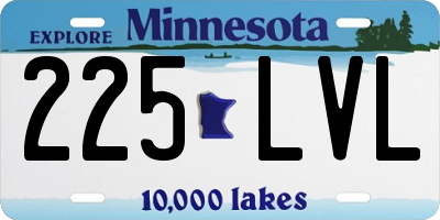 MN license plate 225LVL