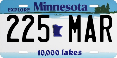 MN license plate 225MAR