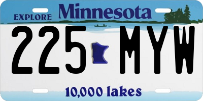 MN license plate 225MYW