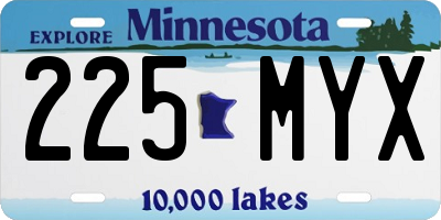 MN license plate 225MYX