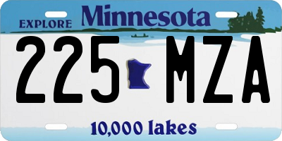 MN license plate 225MZA