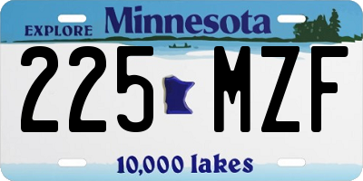 MN license plate 225MZF