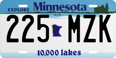 MN license plate 225MZK