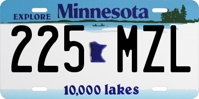 MN license plate 225MZL
