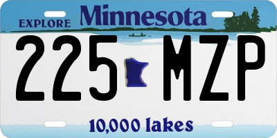 MN license plate 225MZP
