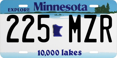 MN license plate 225MZR