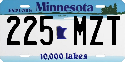 MN license plate 225MZT