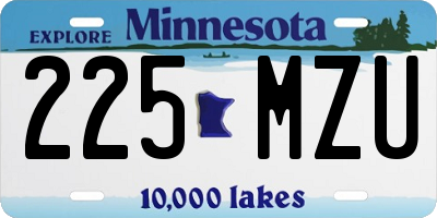 MN license plate 225MZU