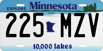 MN license plate 225MZV