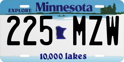 MN license plate 225MZW