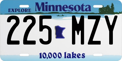 MN license plate 225MZY