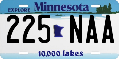 MN license plate 225NAA