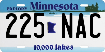 MN license plate 225NAC