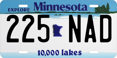 MN license plate 225NAD