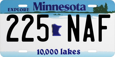 MN license plate 225NAF