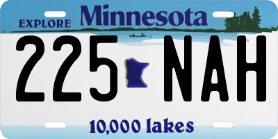 MN license plate 225NAH