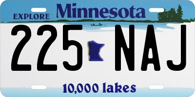 MN license plate 225NAJ
