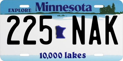 MN license plate 225NAK