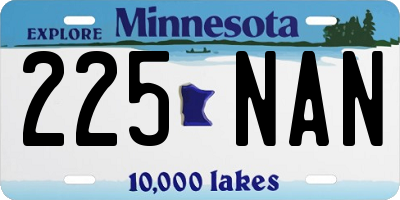 MN license plate 225NAN