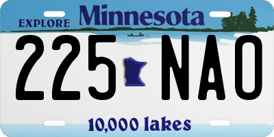 MN license plate 225NAO
