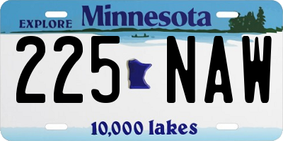 MN license plate 225NAW