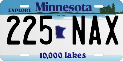 MN license plate 225NAX
