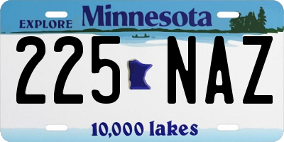 MN license plate 225NAZ