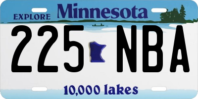 MN license plate 225NBA
