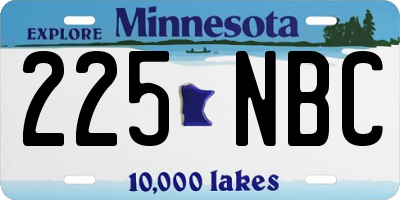 MN license plate 225NBC
