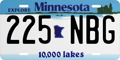 MN license plate 225NBG