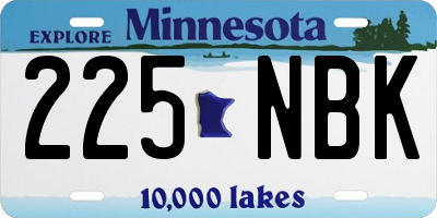MN license plate 225NBK