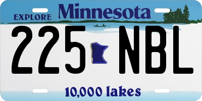 MN license plate 225NBL