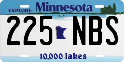 MN license plate 225NBS
