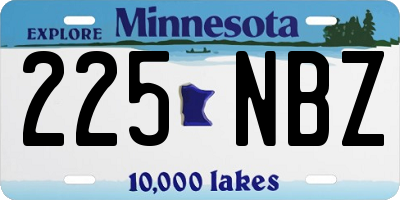 MN license plate 225NBZ