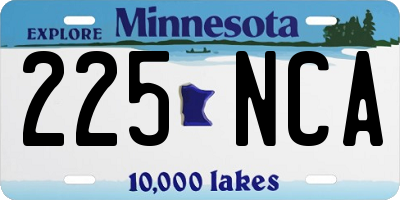 MN license plate 225NCA