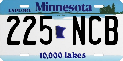 MN license plate 225NCB