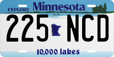 MN license plate 225NCD