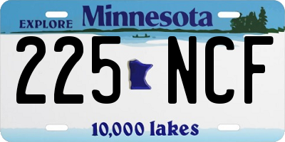 MN license plate 225NCF