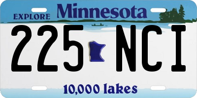 MN license plate 225NCI