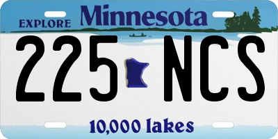 MN license plate 225NCS