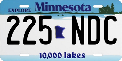 MN license plate 225NDC