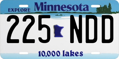MN license plate 225NDD