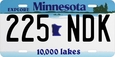 MN license plate 225NDK