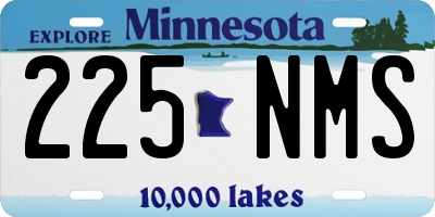 MN license plate 225NMS