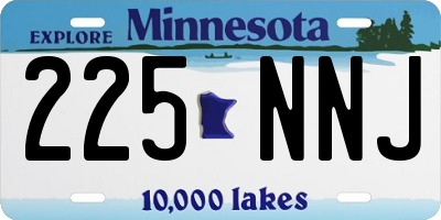 MN license plate 225NNJ