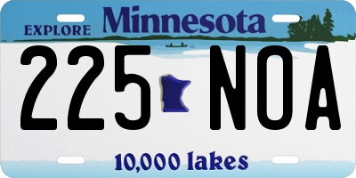 MN license plate 225NOA