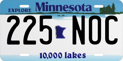 MN license plate 225NOC