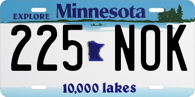 MN license plate 225NOK